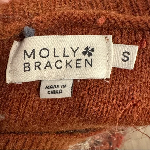 Molly Bracken Textured Eyelash Knit Sweater – Rust Orange (S) - Picture 7 of 11